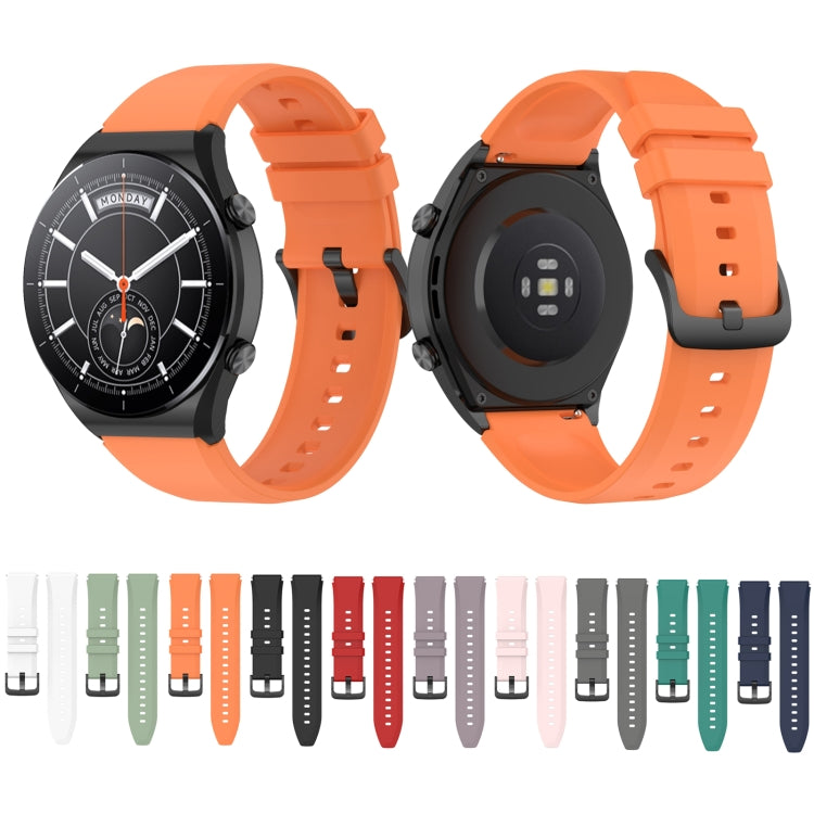 For Xiaomi Watch S1 22mm Protruding Head Glossy Silicone Watch Band(Black) by buy2fix