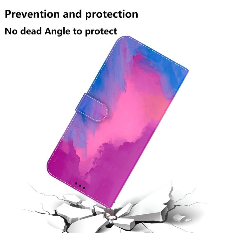 For Tecno Camon 18 Premier Watercolor Pattern Horizontal Flip Leather Phone Case(Purple Red) by buy2fix