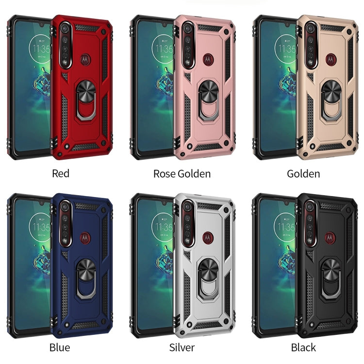 For Motorola Moto G8 Plus Armor Shockproof TPU + PC Protective Case with 360 Degree Rotation Holder(Red) by buy2fix