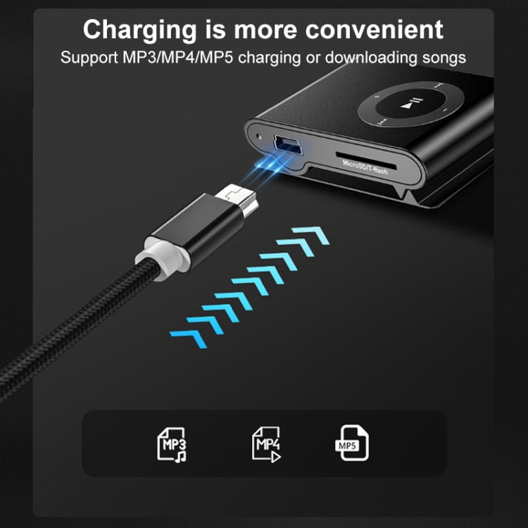 5 PCS Mini USB to USB A Woven Data / Charge Cable for MP3, Camera, Car DVR, Length:1.5m(Rose Gold) - by buy2fix | Online Shopping UK | buy2fix