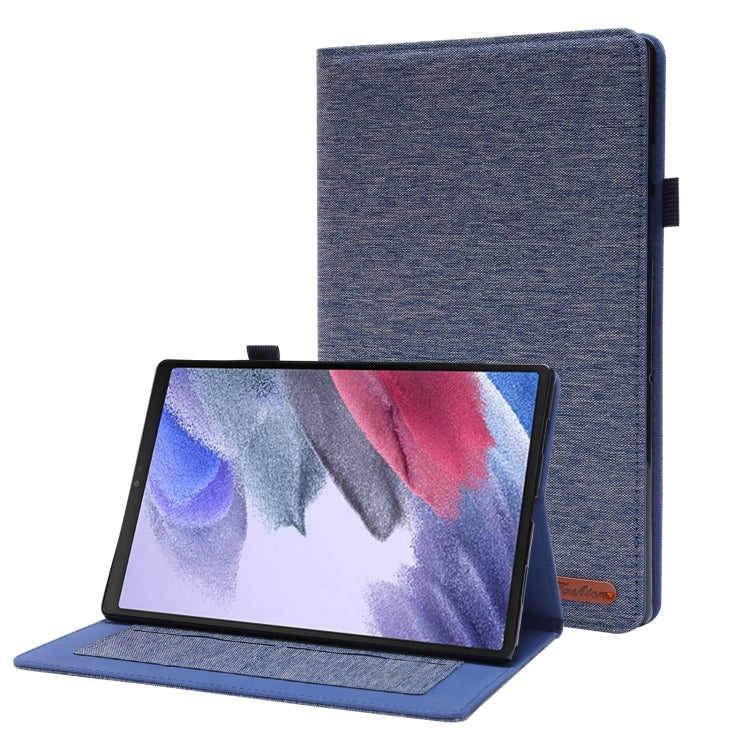 For Lenovo M10 Plus 10.3 inch TB-X606 / TB-X606F Horizontal Flip TPU + Fabric PU Leather Tablet Case(Dark Blue) - Lenovo by buy2fix | Online Shopping UK | buy2fix