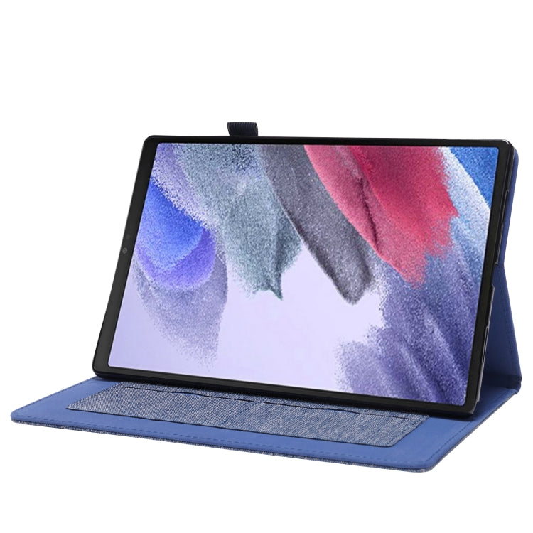 For Lenovo M10 Plus 10.3 inch TB-X606 / TB-X606F Horizontal Flip TPU + Fabric PU Leather Tablet Case(Dark Blue) - Lenovo by buy2fix | Online Shopping UK | buy2fix