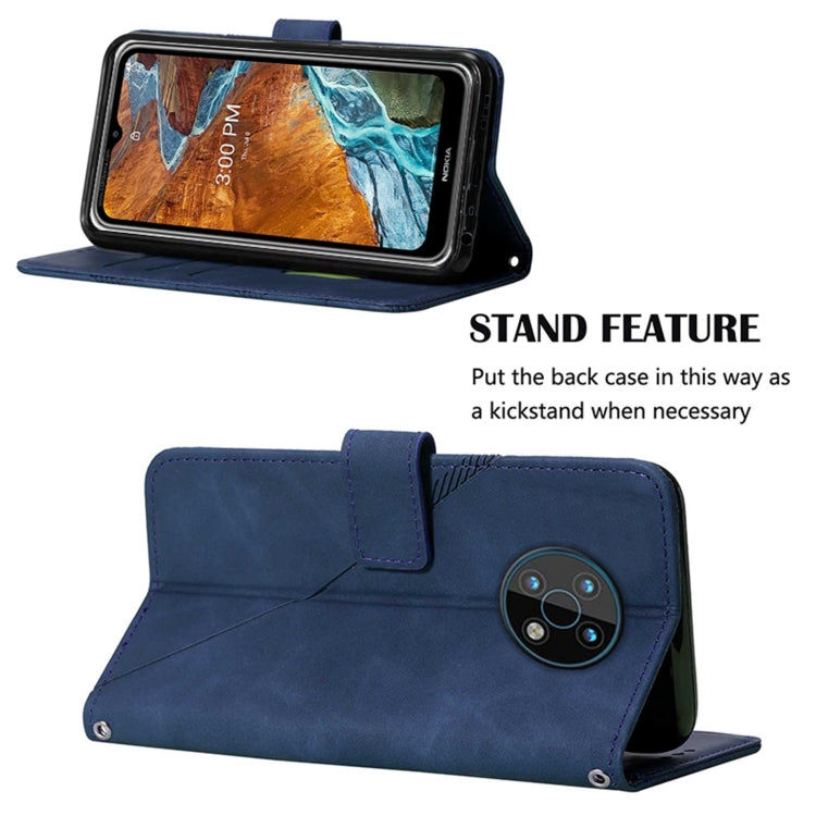 For Nokia G50 Crossbody 3D Embossed Flip Leather Phone Case(Blue) - Nokia Cases by buy2fix | Online Shopping UK | buy2fix