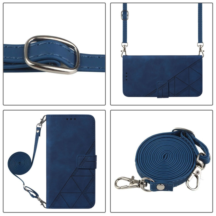 For Nokia G50 Crossbody 3D Embossed Flip Leather Phone Case(Blue) - Nokia Cases by buy2fix | Online Shopping UK | buy2fix