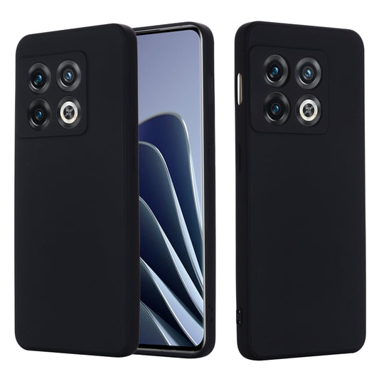 For OnePlus 10 Pro Pure Color Liquid Silicone Shockproof Phone Case(Black) by buy2fix