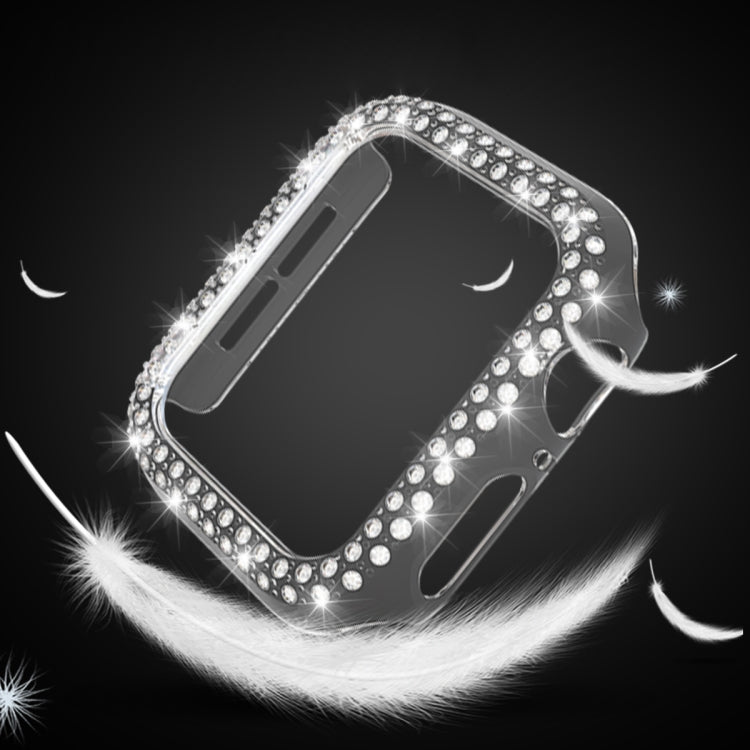 Double-Row Diamond PC Watch Case For Apple Watch Series 9 / 8 / 7 41mm(Silver) by buy2fix