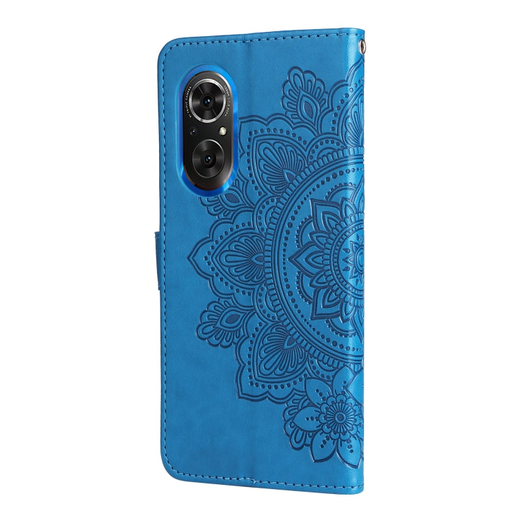 For Honor 50 SE / Huawei nova 9 SE 7-petal Flowers Embossed Flip Leather Phone Case(Blue) - Honor Cases by buy2fix | Online Shopping UK | buy2fix