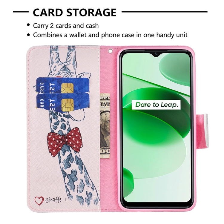 For OPPO Realme C35 Colored Drawing Pattern Leather Phone Case(Deer) - Realme Cases by buy2fix | Online Shopping UK | buy2fix