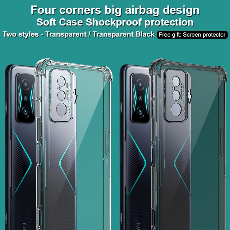 For Xiaomi Redmi K50 Gaming 5G imak TPU Phone Case with Screen Protector(Transparent Black) - Xiaomi Cases by imak | Online Shopping UK | buy2fix