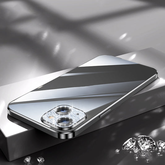 For iPhone 13 SULADA Diamond Lens Protector Plated Frosted Case(Black) by SULADA