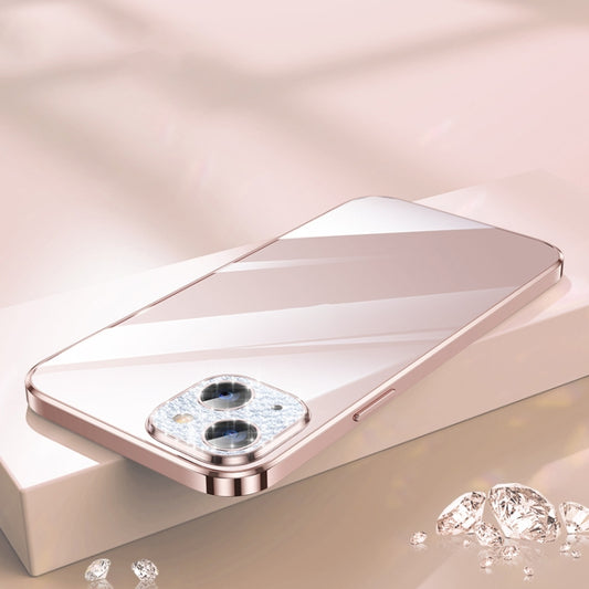 For iPhone 13 SULADA Diamond Lens Protector Plated Frosted Case(Pink) by SULADA