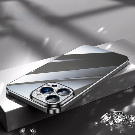 For iPhone 12 Pro SULADA Diamond Lens Protector Plated Frosted Case(Black) by SULADA