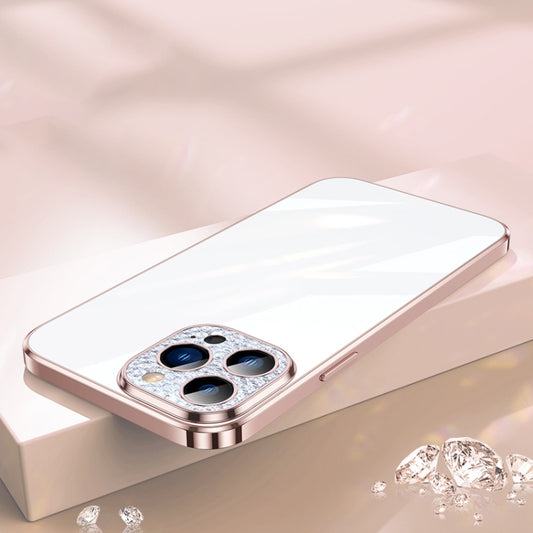 For iPhone 12 Pro Max SULADA Diamond Lens Protector Plated Frosted Case(Pink) by SULADA