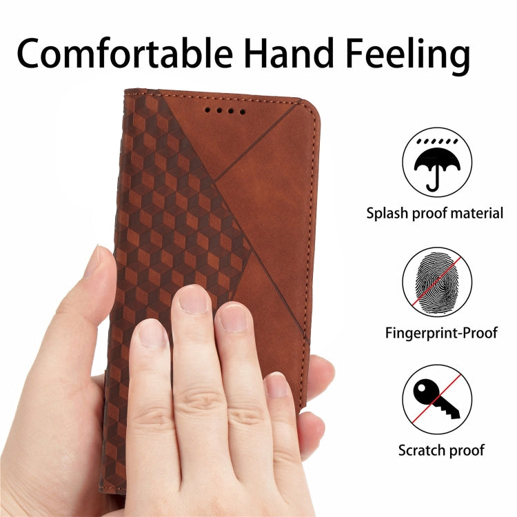 For Infinix Hot 11 Play/10 Play/Smart 5 2021 Diamond Splicing Skin Feel Magnetic Leather Phone Case(Brown) by buy2fix