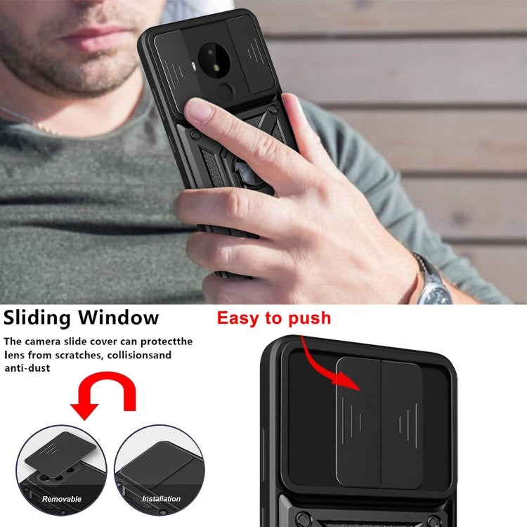 For Nokia C30 Sliding Camera Cover Design TPU+PC Phone Case(Silver) - Nokia Cases by buy2fix | Online Shopping UK | buy2fix