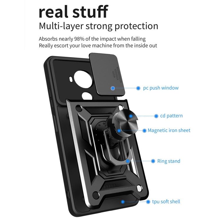 For Nokia C30 Sliding Camera Cover Design TPU+PC Phone Case(Silver) - Nokia Cases by buy2fix | Online Shopping UK | buy2fix