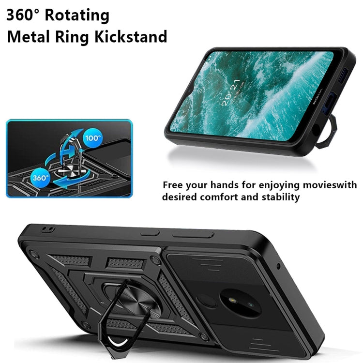 For Nokia C30 Sliding Camera Cover Design TPU+PC Phone Case(Green) - Nokia Cases by buy2fix | Online Shopping UK | buy2fix