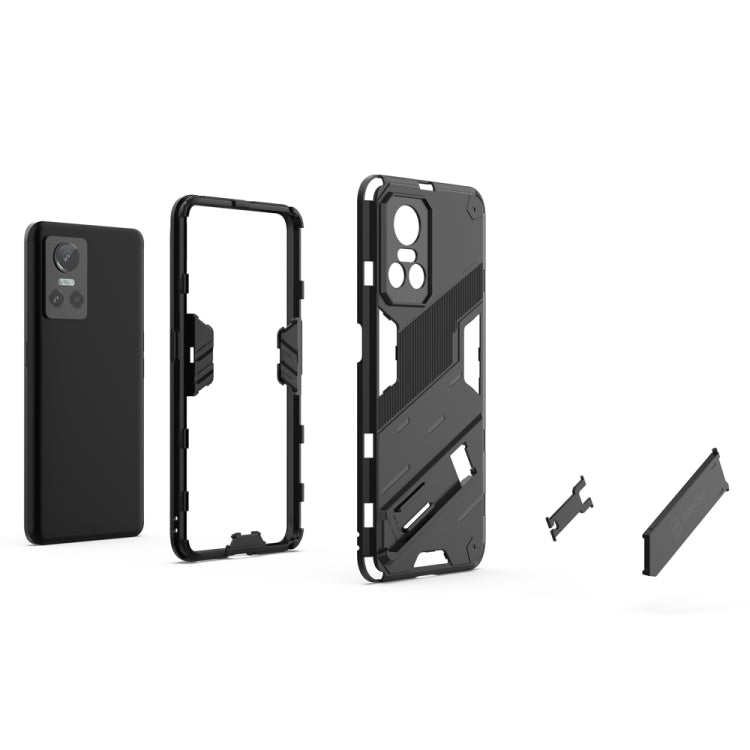 For OPPO Realme GT Neo3 5G China Punk Armor 2 in 1 PC + TPU Shockproof Phone Case with Invisible Holder(Grey) - Realme Cases by buy2fix | Online Shopping UK | buy2fix