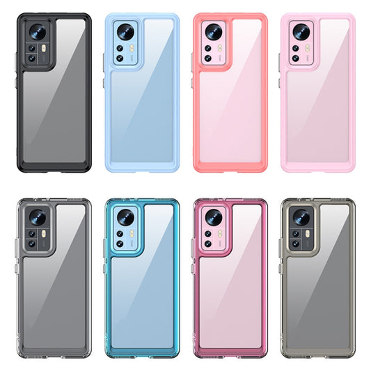 For Xiaomi 12X Colorful Series Acrylic + TPU Phone Case(Black) by buy2fix