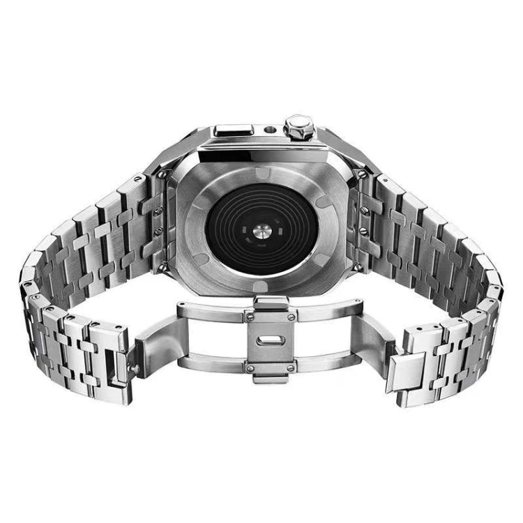 Integrated Oak Metal Watch Band + Watch Case For Apple Watch Series 6&SE&5&4 44mm(Silver) - Watch Cases by buy2fix | Online Shopping UK | buy2fix