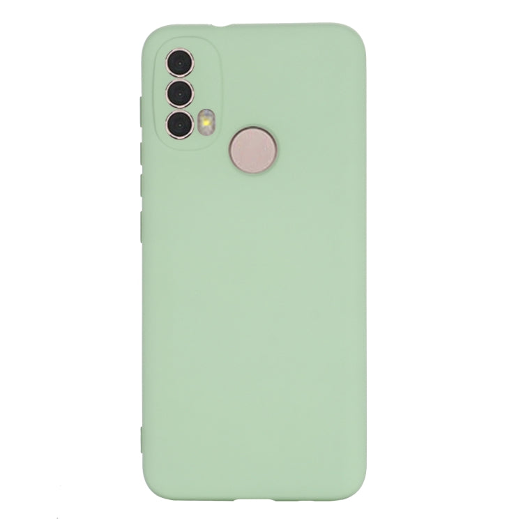 For Motorola Moto E20 / E30 / E40 Pure Color Liquid Silicone Shockproof Phone Case(Green) - Motorola Cases by buy2fix | Online Shopping UK | buy2fix