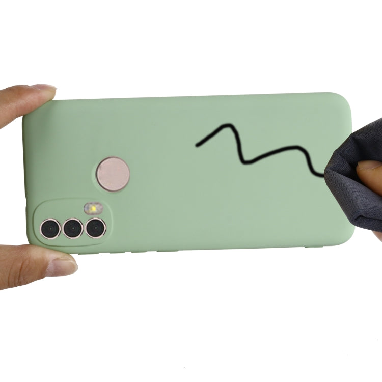 For Motorola Moto E20 / E30 / E40 Pure Color Liquid Silicone Shockproof Phone Case(Green) - Motorola Cases by buy2fix | Online Shopping UK | buy2fix