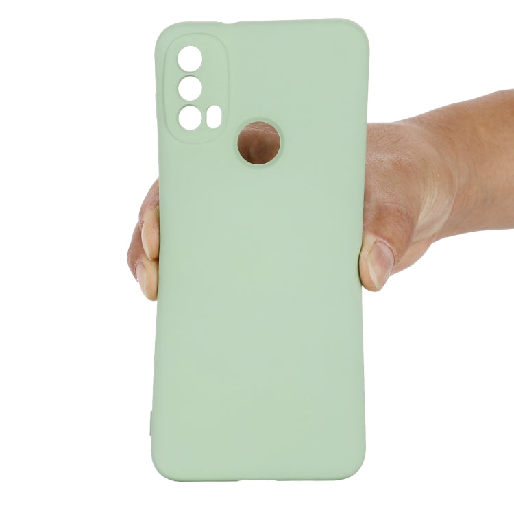 For Motorola Moto E20 / E30 / E40 Pure Color Liquid Silicone Shockproof Phone Case(Green) - Motorola Cases by buy2fix | Online Shopping UK | buy2fix