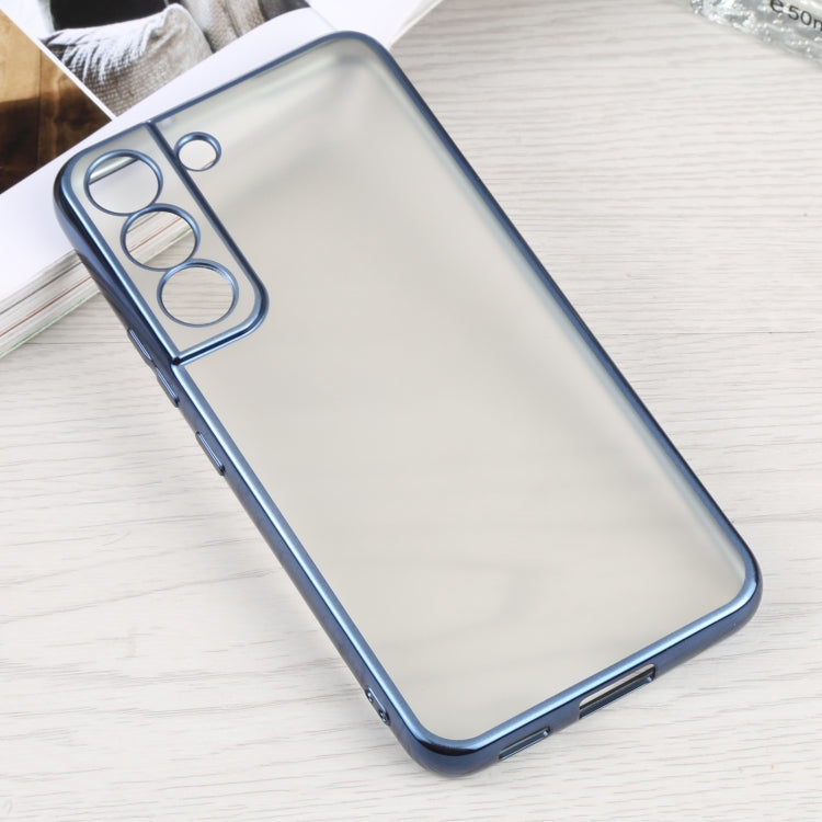 For Samsung Galaxy S22 5G SULADA Electroplating Shockproof Ultra-thin Matte TPU Phone Case(Blue) - Galaxy S22 5G Cases by SULADA | Online Shopping UK | buy2fix