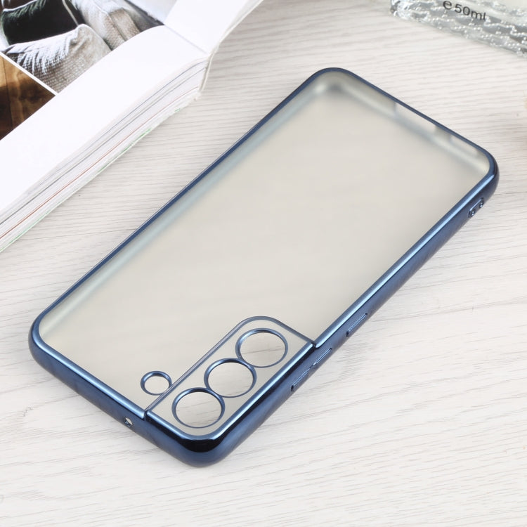 For Samsung Galaxy S22 5G SULADA Electroplating Shockproof Ultra-thin Matte TPU Phone Case(Blue) - Galaxy S22 5G Cases by SULADA | Online Shopping UK | buy2fix