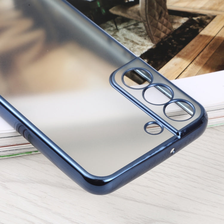 For Samsung Galaxy S22 5G SULADA Electroplating Shockproof Ultra-thin Matte TPU Phone Case(Blue) - Galaxy S22 5G Cases by SULADA | Online Shopping UK | buy2fix
