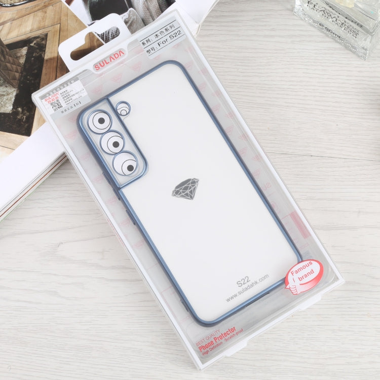For Samsung Galaxy S22 5G SULADA Electroplating Shockproof Ultra-thin Matte TPU Phone Case(Blue) - Galaxy S22 5G Cases by SULADA | Online Shopping UK | buy2fix