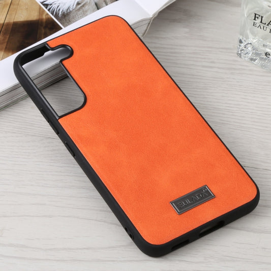For Samsung Galaxy S22 5G SULADA Shockproof TPU + Handmade Leather Phone Case(Orange) by SULADA