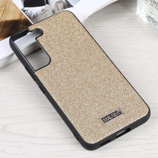 For Samsung Galaxy S22 5G SULADA Shockproof TPU + Handmade Leather Phone Case(Gold) by SULADA