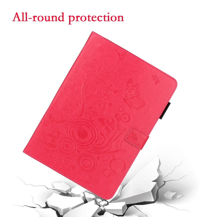 For iPad mini 2024 / mini 6 Embossed Butterfly Pattern Smart Leather Tablet Case(Rose Red) - iPad mini 6 Cases by buy2fix | Online Shopping UK | buy2fix