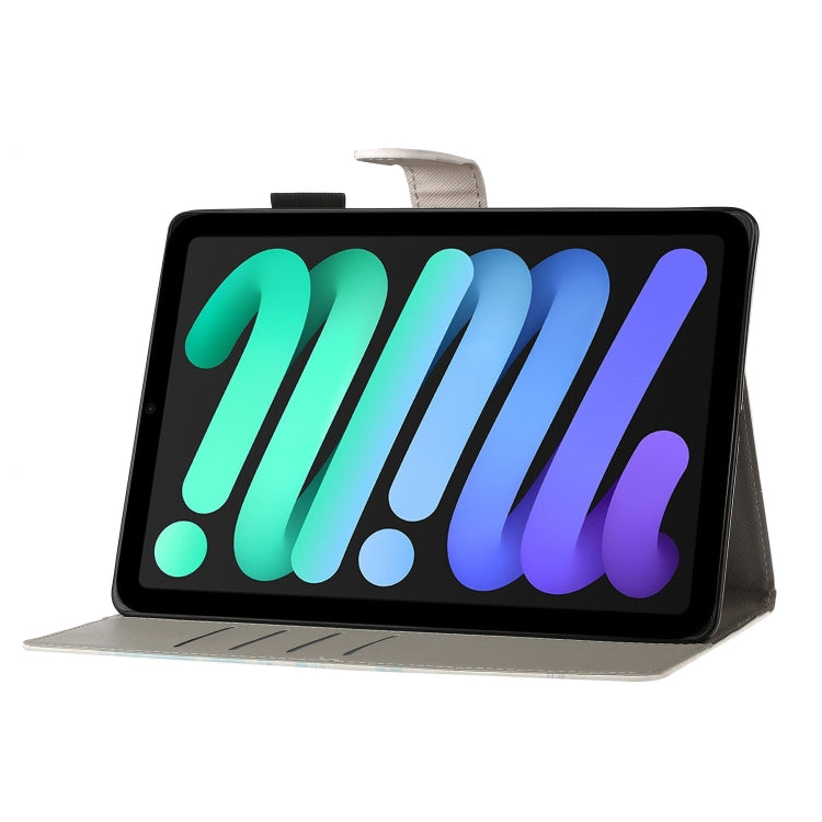 For iPad mini 2024 / mini 6 Cross Texture Painted Smart Leather Tablet Case(Blue Sand) by buy2fix