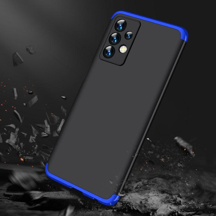 For Samsung Galaxy A23 GKK Three Stage Splicing Full Coverage PC Phone Case(Black Blue) by GKK