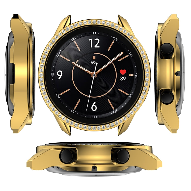 For Samsung Galaxy Watch 3 41mm Single Row Diamond PC Watch Case(Gold) - Watch Cases by buy2fix | Online Shopping UK | buy2fix