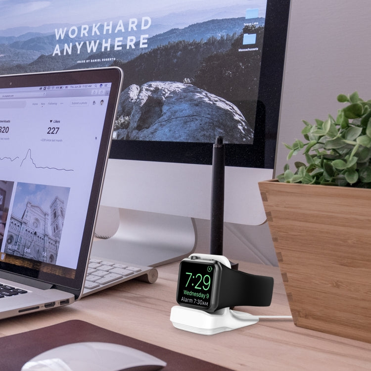 Silicone Charging Holder for Apple Watch(White) by buy2fix