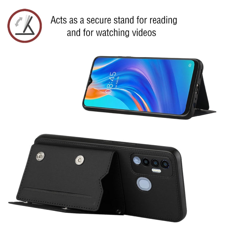 For Tecno Spark 7P Skin Feel PU + TPU + PC Phone Case(Black) - Tecno Cases by buy2fix | Online Shopping UK | buy2fix