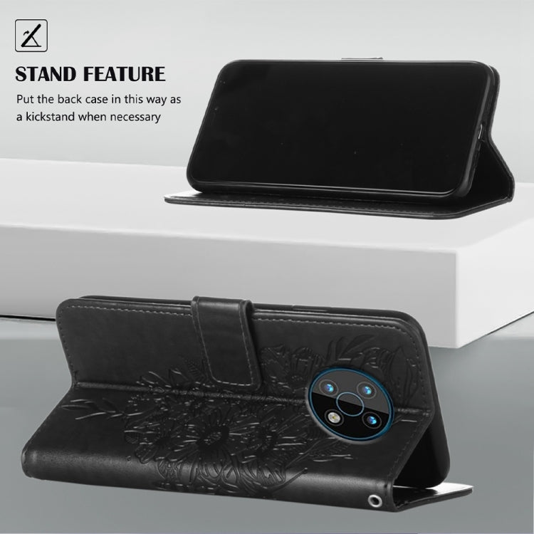 For Nokia G50 Embossed Butterfly Leather Phone Case(Black) - Nokia Cases by buy2fix | Online Shopping UK | buy2fix