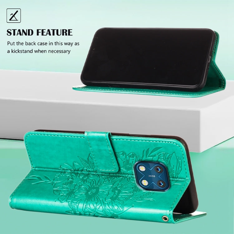 For Nokia XR20 Embossed Butterfly Leather Phone Case(Green) - Nokia Cases by buy2fix | Online Shopping UK | buy2fix