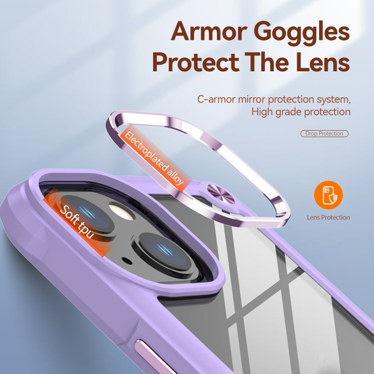 For iPhone 11 TPU + PC Lens Protection Phone Case (Purple) - iPhone 11 Cases by buy2fix | Online Shopping UK | buy2fix