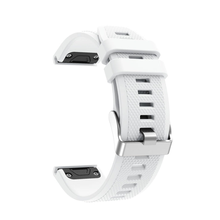 For Garmin Fenix 5 Silicone Watch Band(White) - Watch Bands by buy2fix | Online Shopping UK | buy2fix