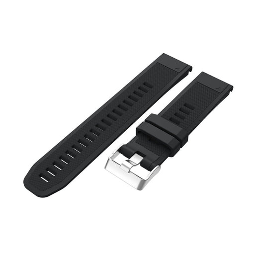 For Garmin Fenix 5 Silicone Watch Band(Black) - Watch Bands by buy2fix | Online Shopping UK | buy2fix