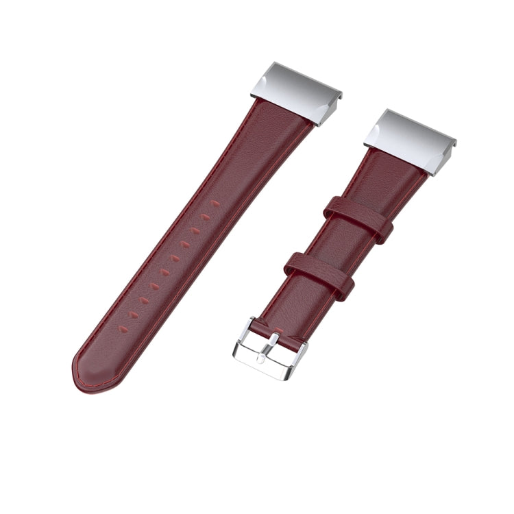 For Garmin Fenix 6S / Fenix 7S Oil Wax Calfskin Leather Watch Band(Crimson) by buy2fix
