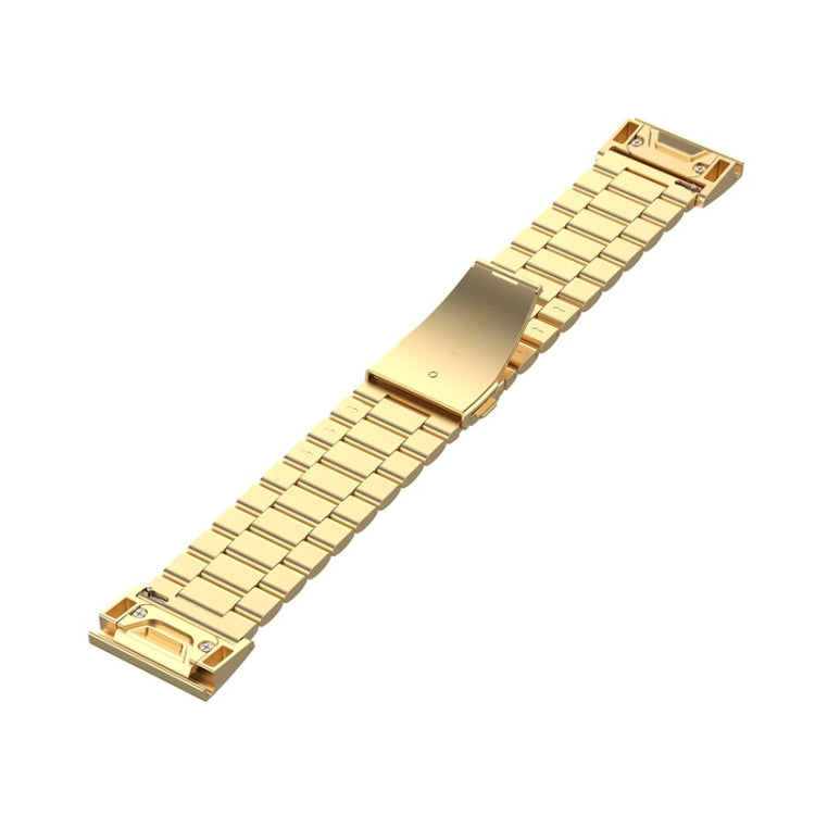 For Garmin Fenix 5 Stainless Steel Watch Band(Golden) - Watch Bands by buy2fix | Online Shopping UK | buy2fix