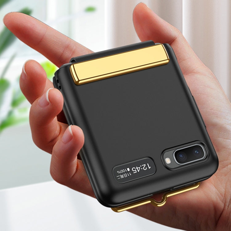 For Samsung Galaxy Z Flip GKK Ultra-thin Full Coverage Phone Flip Case with Wristband(Sweet Pink) by GKK