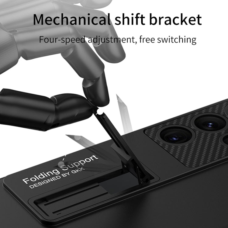 For Samsung Galaxy S22 Ultra 5G GKK Ultra-thin Shockproof Phone Case with Holder(Red) - Galaxy S22 Ultra 5G Cases by GKK | Online Shopping UK | buy2fix