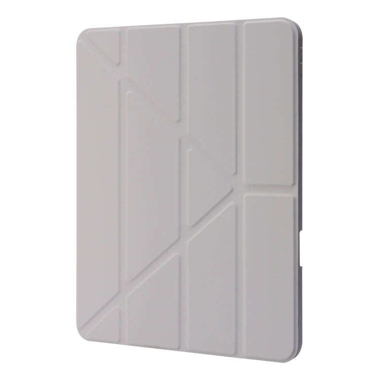 For iPad Air 13 2025 / 2024 / iPad Pro 12.9 2022 / 2021 / 2020 / 2018 Deformation Transparent Acrylic Leather Tablet Case(Grey) - iPad Pro 12.9 (2022/2021) Cases by buy2fix | Online Shopping UK | buy2fix