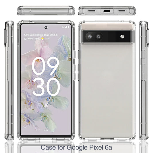 For Google Pixel 6a Shockproof Scratchproof TPU + Acrylic Phone Case(Transparent) by buy2fix